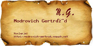 Modrovich Gertrúd névjegykártya